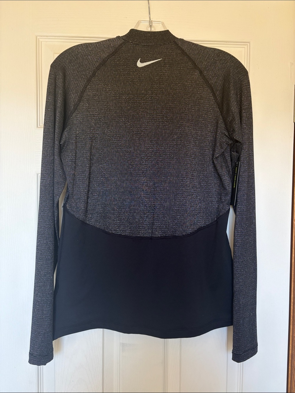 NWT- Nike Shimmer Black Slim Fit Athletic Top-Dri-Fit